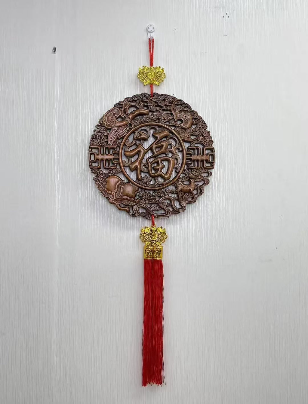 福禄寿禧平安福 香樟木实木雕刻挂件