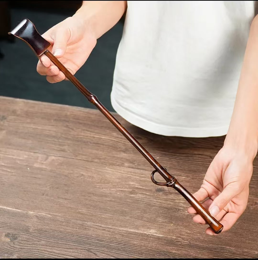 精制竹枝深色手柄痒痒挠摆件