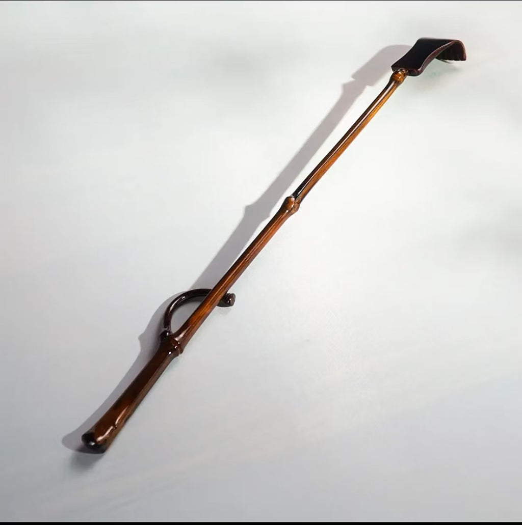 精制竹枝深色手柄痒痒挠摆件