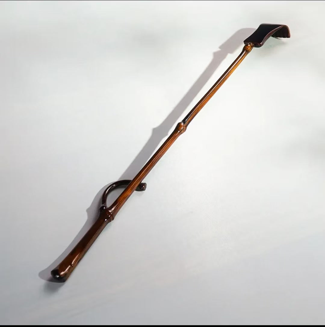 精制竹枝深色手柄痒痒挠摆件