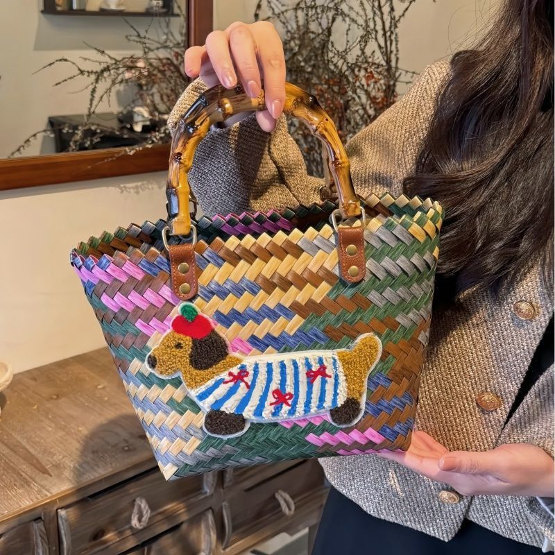 Hand-woven plastic bag