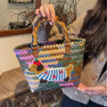Hand-woven plastic bag