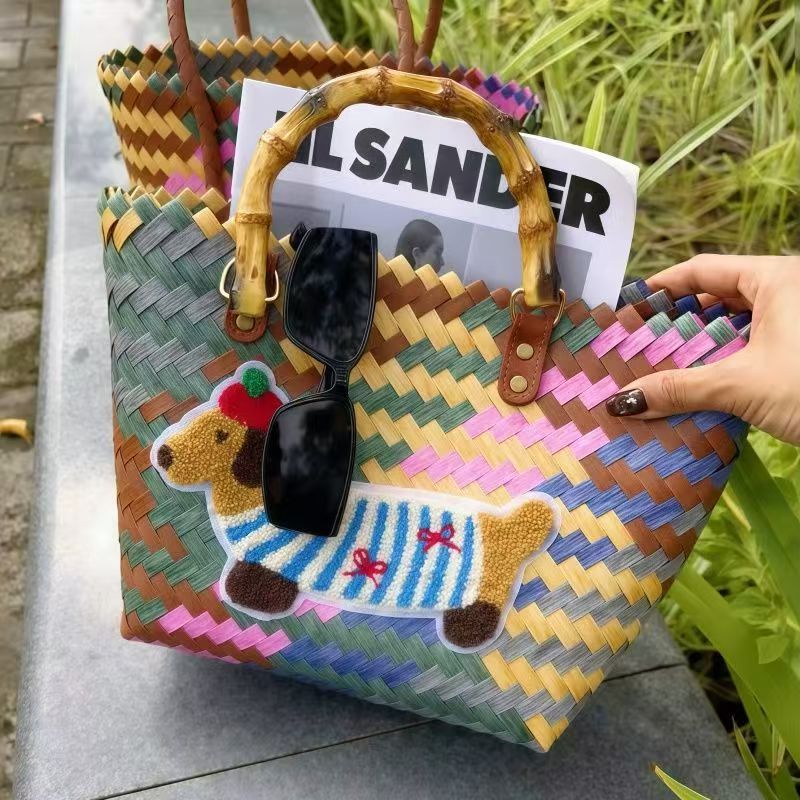 Hand-woven plastic bag
