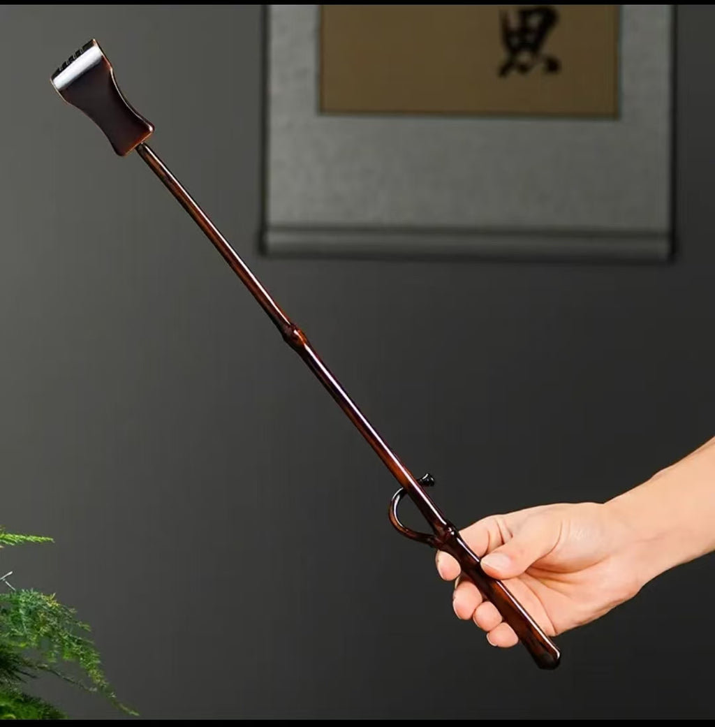精制竹枝深色手柄痒痒挠摆件