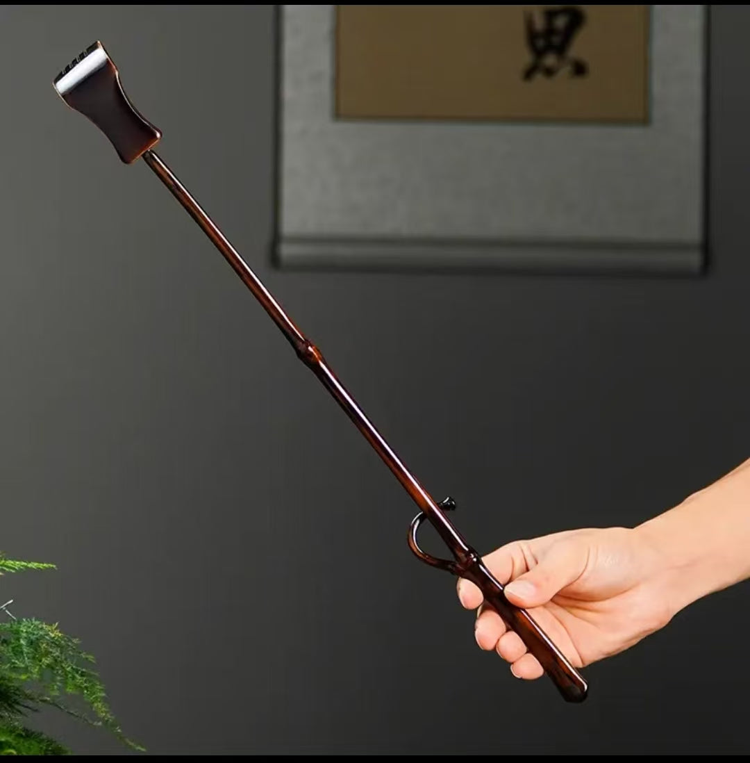 精制竹枝深色手柄痒痒挠摆件